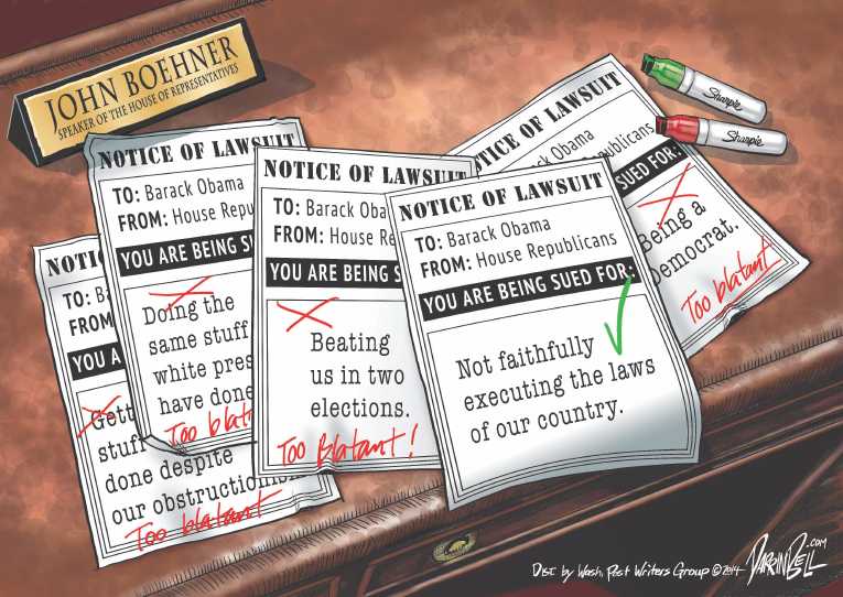 Political/Editorial Cartoon by Darrin Bell, Washington Post Writers Group on GOP Establishment Repels Tea Party