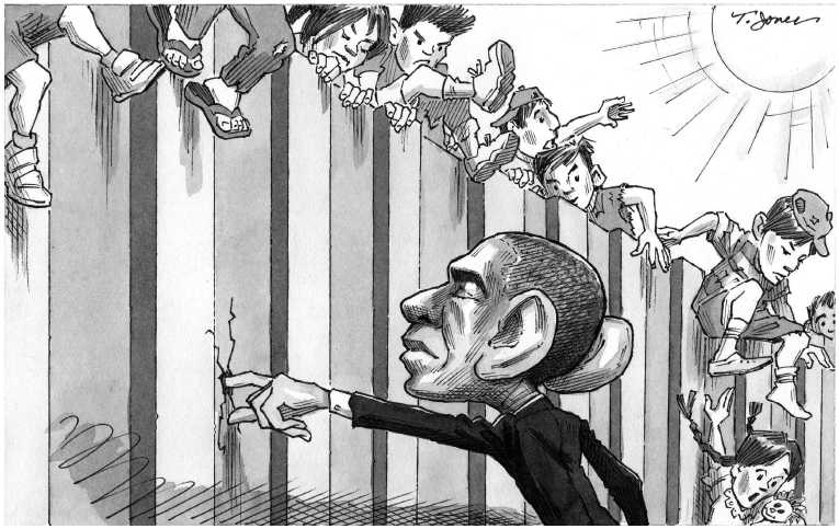 Political/Editorial Cartoon by Taylor Jones, Tribune Media Services on Immigration Battle Heating Up