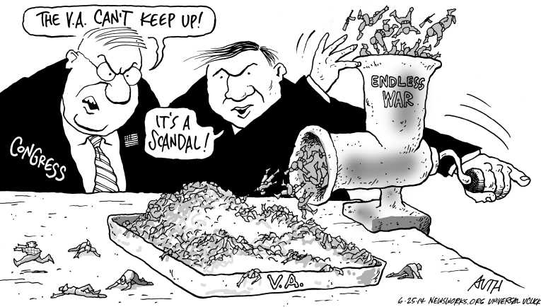 Political/Editorial Cartoon by Tony Auth, Philadelphia Inquirer on Cheney Blasts President