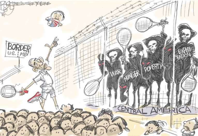 Political/Editorial Cartoon by Pat Bagley, Salt Lake Tribune on GOP: “Tough Love Required”