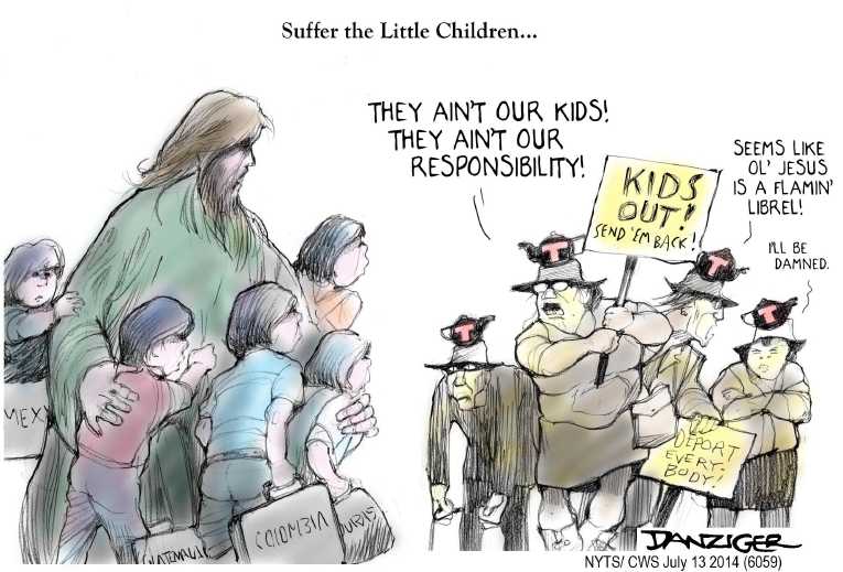Political/Editorial Cartoon by Jeff Danziger, CWS/CartoonArts Intl. on Crisis at Border Escalates