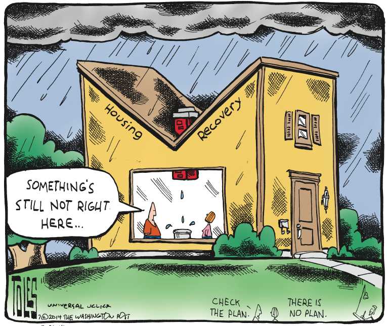 Political/Editorial Cartoon by Tom Toles, Washington Post on US Economy Giving Mixed Signals