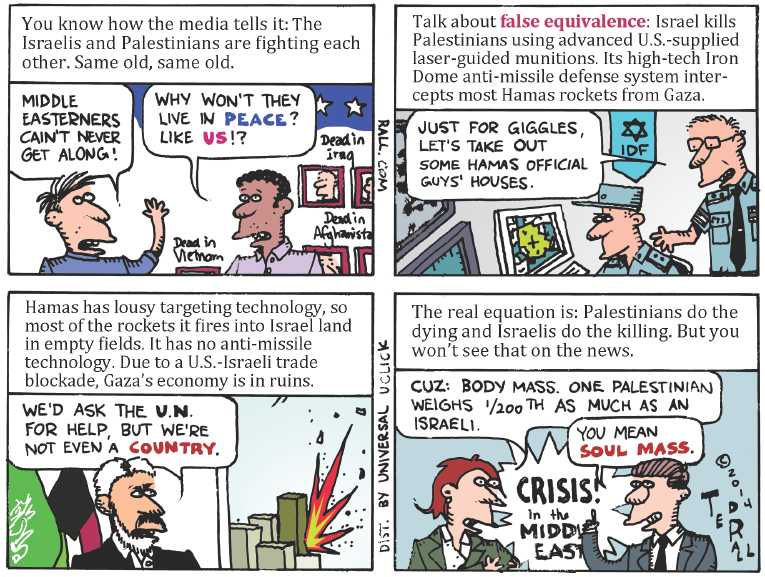 Political/Editorial Cartoon by Ted Rall on Israel Begins Ground Invasion