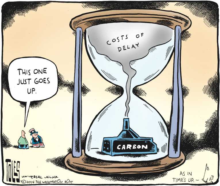 Political/Editorial Cartoon by Tom Toles, Washington Post on Earth Getting Hotter