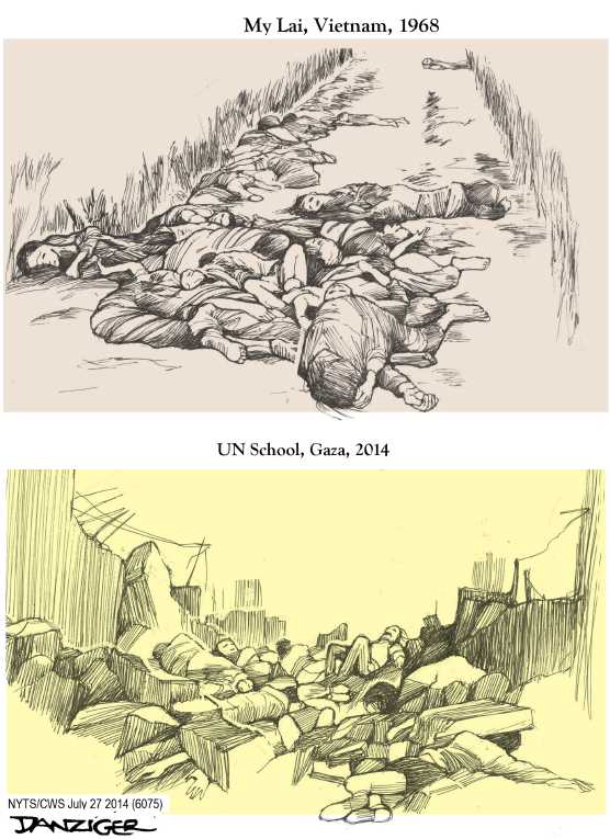 Political/Editorial Cartoon by Jeff Danziger, CWS/CartoonArts Intl. on 1000 Dead in Gaza