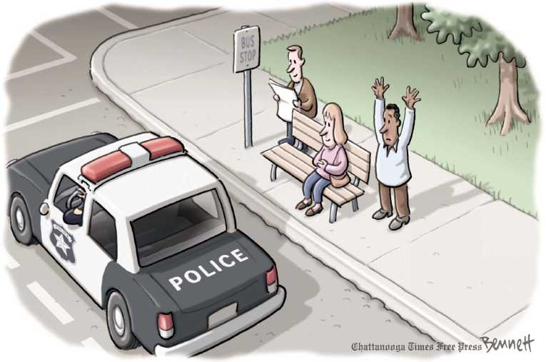 Political/Editorial Cartoon by Clay Bennett, Chattanooga Times Free Press on Racial Tensions Rise