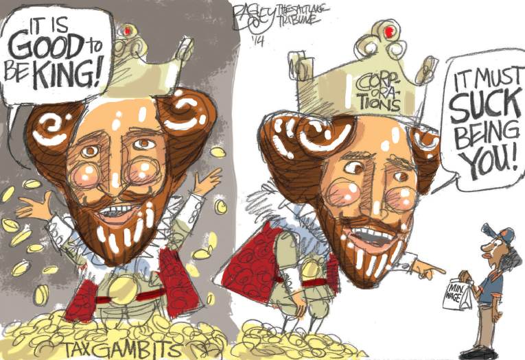 Political/Editorial Cartoon by Pat Bagley, Salt Lake Tribune on Burger King Deserts