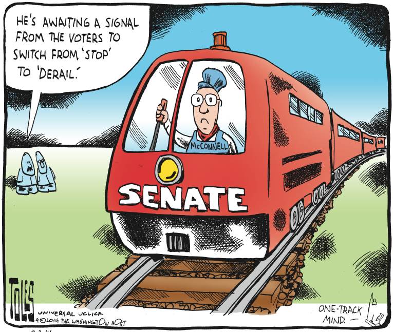 Political/Editorial Cartoon by Tom Toles, Washington Post on GOP Plots Its Course