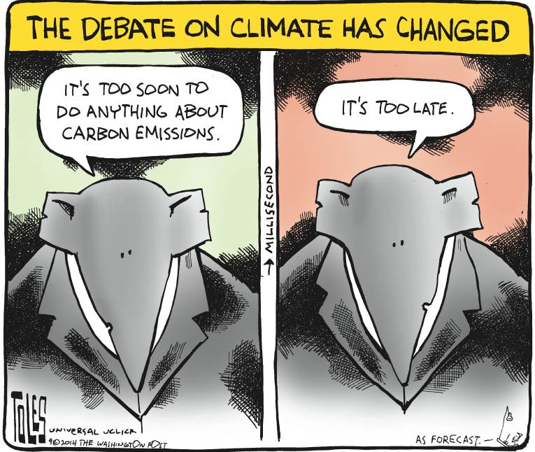 Political/Editorial Cartoon by Tom Toles, Washington Post on GOP Throttles Up for Midterms