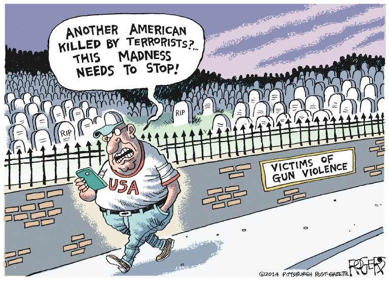 Political/Editorial Cartoon by Rob Rogers, The Pittsburgh Post-Gazette on US Strikes ISIS
