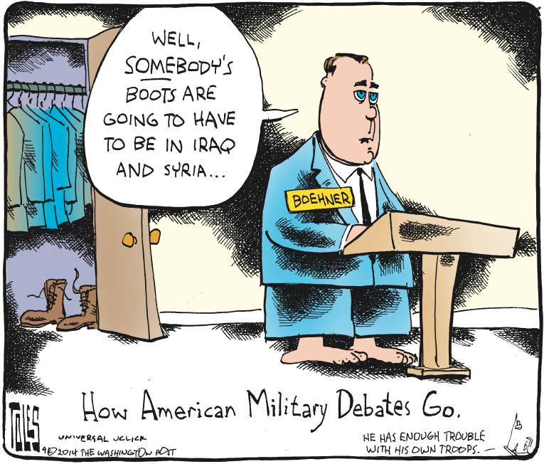 Political/Editorial Cartoon by Tom Toles, Washington Post on US to Restore Order