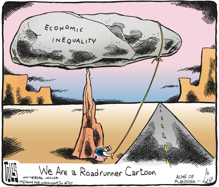 Political/Editorial Cartoon by Tom Toles, Washington Post on Stock Market Flucuating Wildly