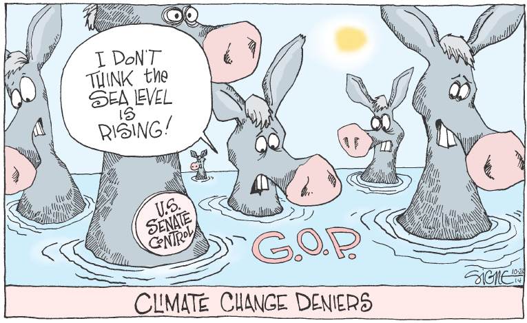 Political/Editorial Cartoon by Signe Wilkinson, Philadelphia Daily News on Obama’s Popularity Falling