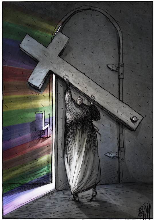 Political/Editorial Cartoon by Angel Boligan, El Universal, Mexico City, Mexico on Pope Welcomes Gays