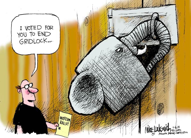 Political/Editorial Cartoon by Mike Luckovich, Atlanta Journal-Constitution on Republicans Win Big
