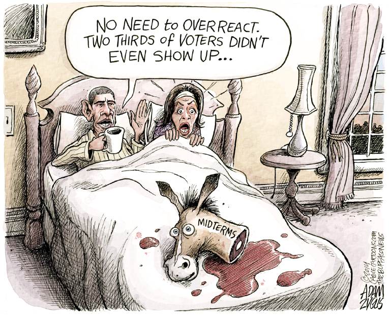 Political/Editorial Cartoon by Adam Zyglis, The Buffalo News on President Calmly Accepts Results