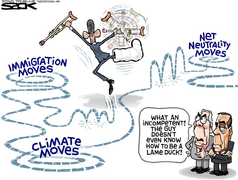 Political/Editorial Cartoon by Steve Sack, Minneapolis Star Tribune on Obama Weighs Immigration Options