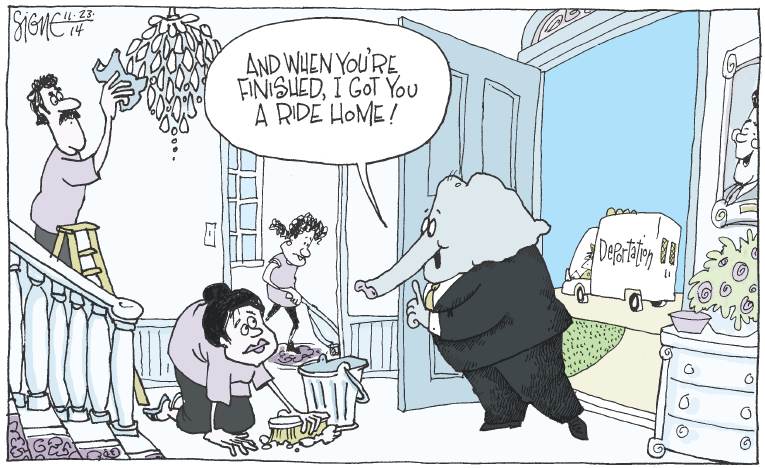 Political/Editorial Cartoon by Signe Wilkinson, Philadelphia Daily News on Obama Defies Republicans
