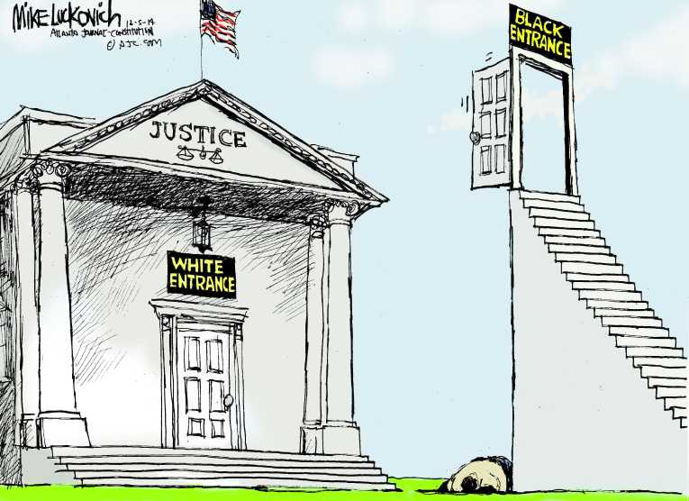 Political/Editorial Cartoon by Mike Luckovich, Atlanta Journal-Constitution on Protests Spread Throughout US