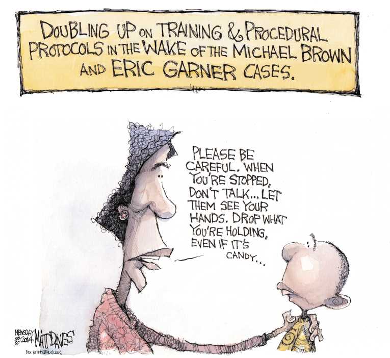 Political/Editorial Cartoon by Matt Davies, Journal News on Protests Spread Throughout US