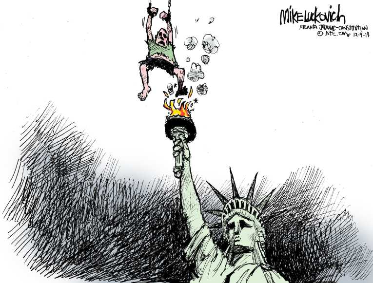 Political/Editorial Cartoon by Mike Luckovich, Atlanta Journal-Constitution on Senate Releases Torture Report