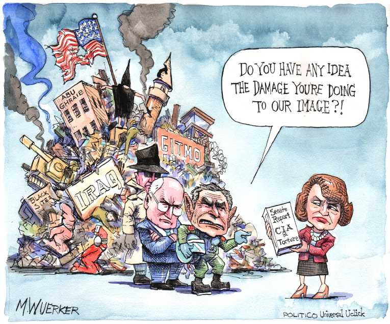 Political/Editorial Cartoon by Matt Wuerker, Politico on Senate Releases Torture Report