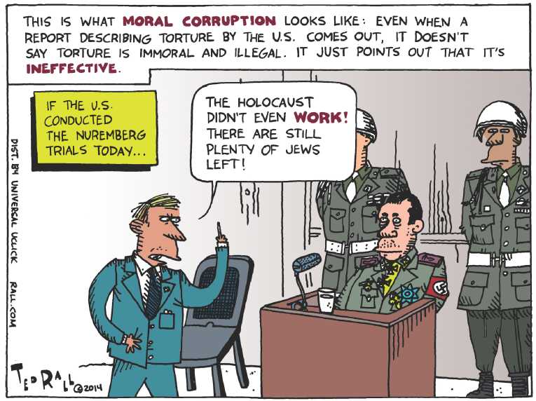 Political/Editorial Cartoon by Ted Rall on Senate Releases Torture Report