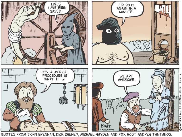 Political/Editorial Cartoon by Matt Bors on More Torture Details Emerge