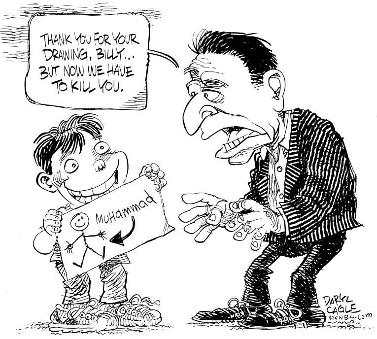 Political/Editorial Cartoon by Daryl Cagle, Cagle Cartoons on Massacre at Magazine Kills 12