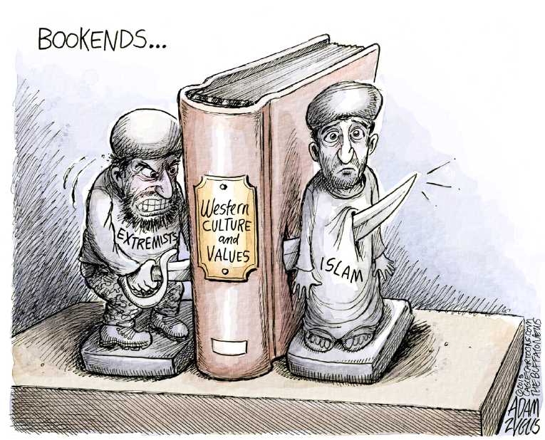 Political/Editorial Cartoon by Adam Zyglis, The Buffalo News on Millions March In France