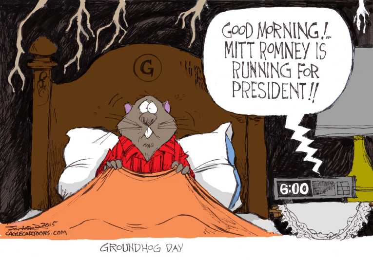 Political/Editorial Cartoon by Bill Schorr, Cagle Cartoons on Big Announcement in 2016 Race