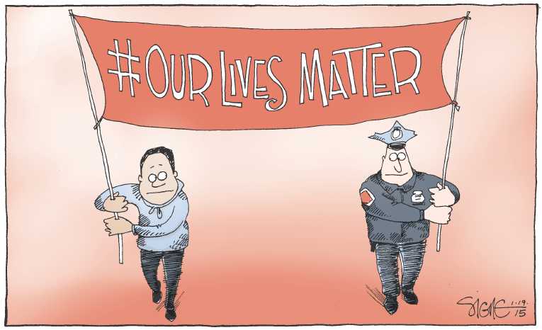 Political/Editorial Cartoon by Signe Wilkinson, Philadelphia Daily News on Martin Luther King Celebrated