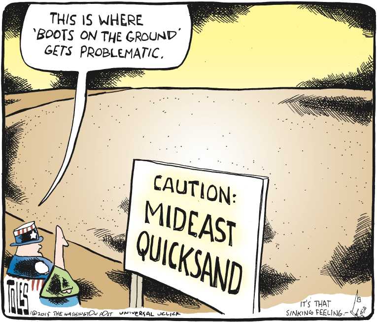 Political/Editorial Cartoon by Tom Toles, Washington Post on War News