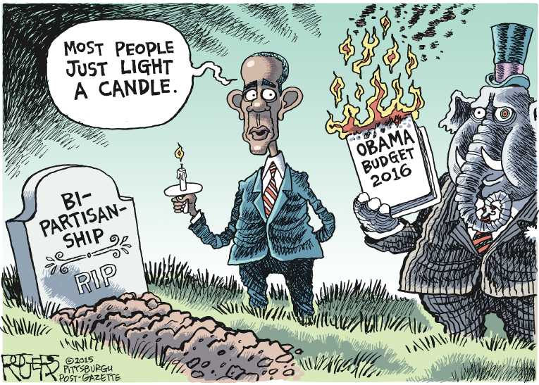 Political/Editorial Cartoon by Rob Rogers, The Pittsburgh Post-Gazette on President, GOP at Odds