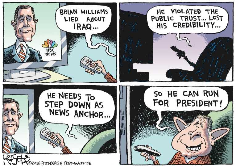 Political/Editorial Cartoon by Rob Rogers, The Pittsburgh Post-Gazette on In Other News
