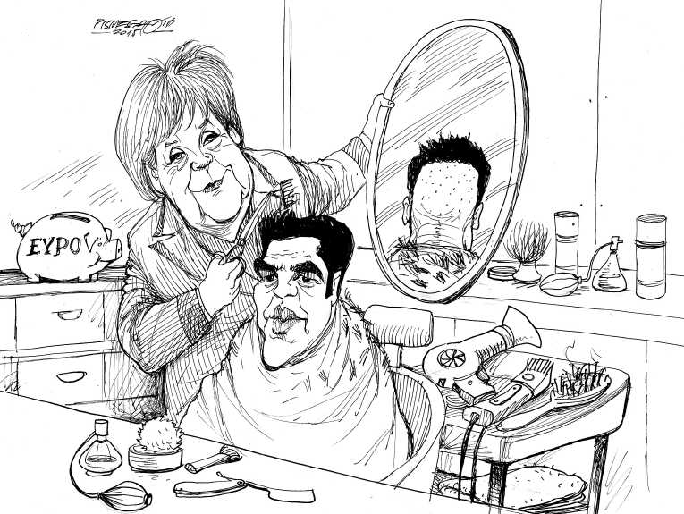 Political/Editorial Cartoon by Petar Pismestrovic, Kleine Zeitung, Austria on Greece Considers Breaking Free