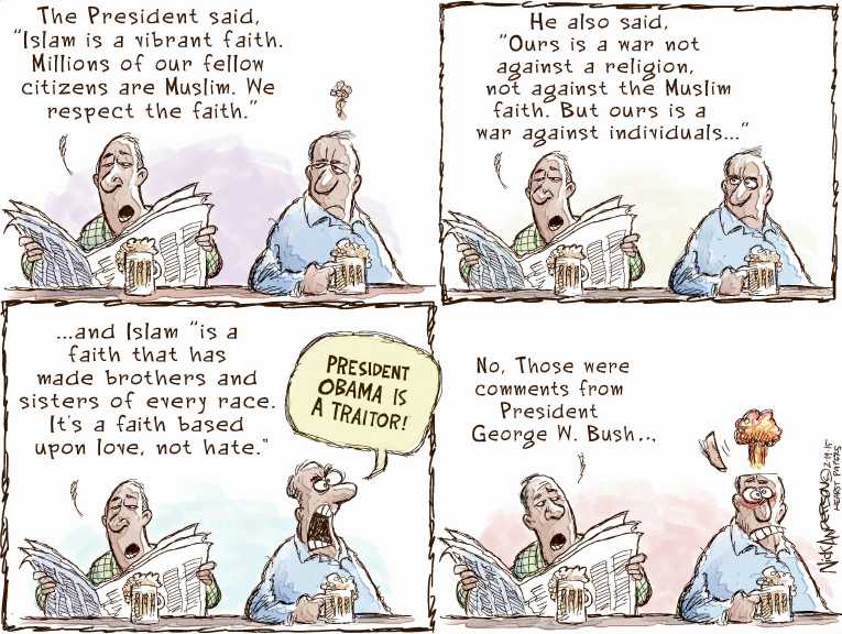 Political/Editorial Cartoon by Nick Anderson, Houston Chronicle on President Seeking More Powers