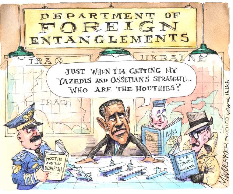 Political/Editorial Cartoon by Matt Wuerker, Politico on US Outraged at ISIS Tactics