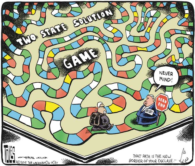 Political/Editorial Cartoon by Tom Toles, Washington Post on Netanyahu Recants