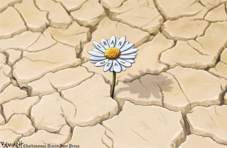 Political/Editorial Cartoon by Clay Bennett, Chattanooga Times Free Press on Nuke Deal Reached With Iran