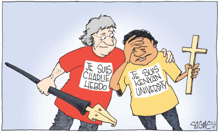 Political/Editorial Cartoon by Signe Wilkinson, Philadelphia Daily News on War Growing Complicated