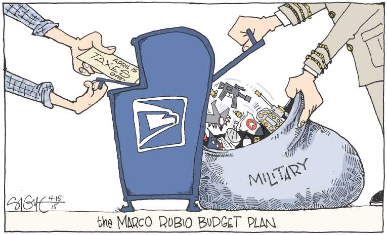 Political/Editorial Cartoon by Dan Wasserman, Boston Globe on Clinton Announces Candidacy