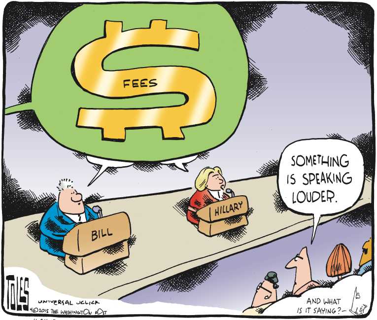 Political/Editorial Cartoon by Tom Toles, Washington Post on Candidates Jockey for Funding
