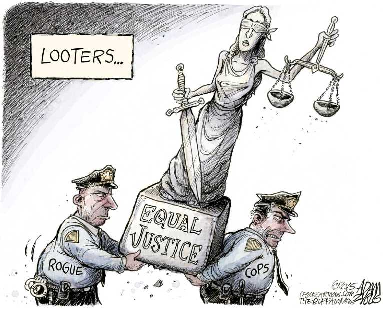 Political/Editorial Cartoon by Adam Zyglis, The Buffalo News on Baltimore Explodes
