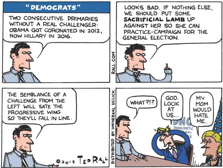 Political/Editorial Cartoon by Ted Rall on More Presidential Hopefuls Declare