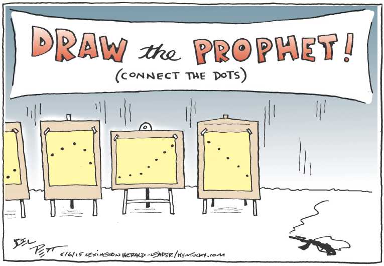 Political/Editorial Cartoon by Joel Pett, Lexington Herald-Leader, CWS/CartoonArts Intl. on Two Terrorists Killed