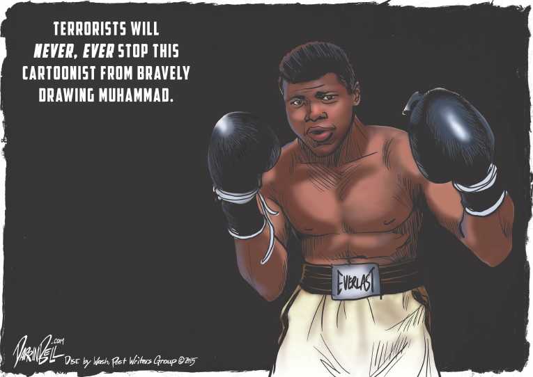 Political/Editorial Cartoon by Darrin Bell, Washington Post Writers Group on Two Terrorists Killed