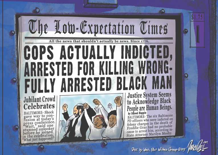 Political/Editorial Cartoon by Darrin Bell, Washington Post Writers Group on Baltimore Celebrates