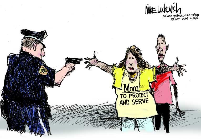 Political/Editorial Cartoon by Mike Luckovich, Atlanta Journal-Constitution on Baltimore Erupts
