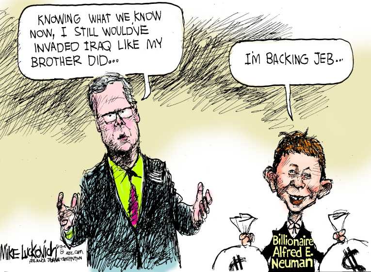 Political/Editorial Cartoon by Mike Luckovich, Atlanta Journal-Constitution on Presidential Race Heating Up